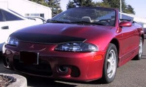 1995 Mitsubishi Eclipse with a magnetic car bra