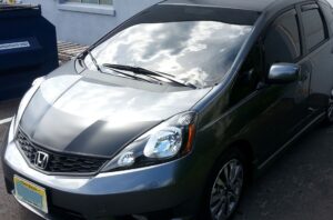 2009 Honda Fit with a magnetic car bra