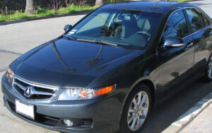 Acura TSX 2008 with a black magnetic car bra