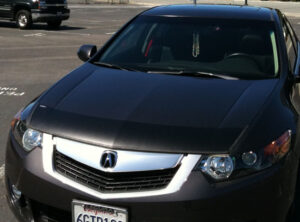 Acura TSX 2009 with a black magnetic car bra