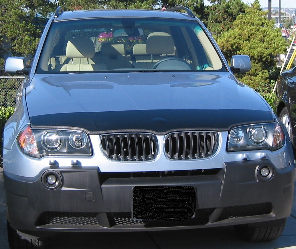 2004 BMW X3 with a magnet bra