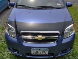 Chevrolet Aveo sedan with a magnet car bra