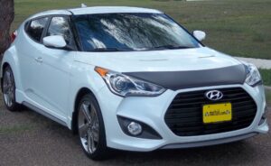 Hyundai Veloster with a magnetic car bra
