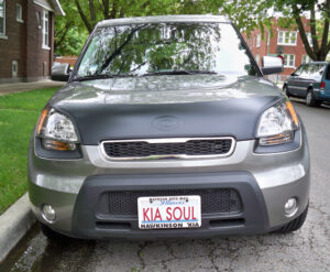 Kia Soul with a magnetic car bra