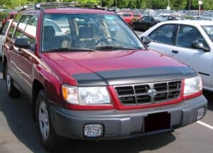 Subaru Forester with a magnetic car bra