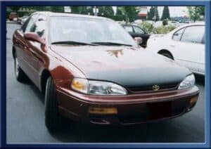 1992 Toyota Camry with a magnetic car bra