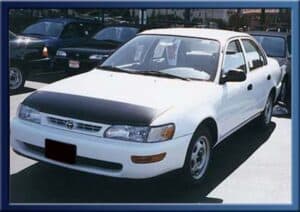 1993 Toyota Corolla with a magnetic car bra