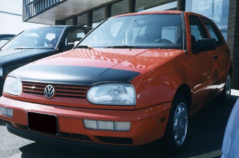 1993 Volkswagen Cabrio with a magnetic car bra