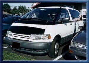 1997 Toyota Previa with a magnetic car bra
