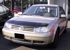 1999 Volkswagen Golf with a magnetic car bra