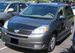 2003 Toyota Sienna with a magnetic car bra