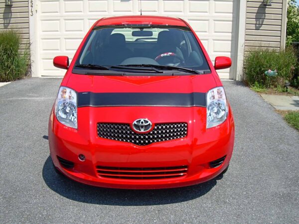 Toyota Yaris with a magnetic car bra