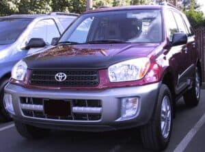 Toyota RAV4 with a magnetic car bra